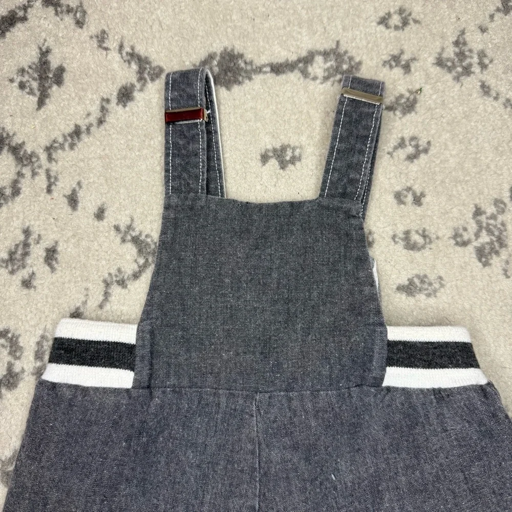 CARTERS VTG 80s 90s Garage Towing Tow Truck Railroad Stripe Pleated Overalls